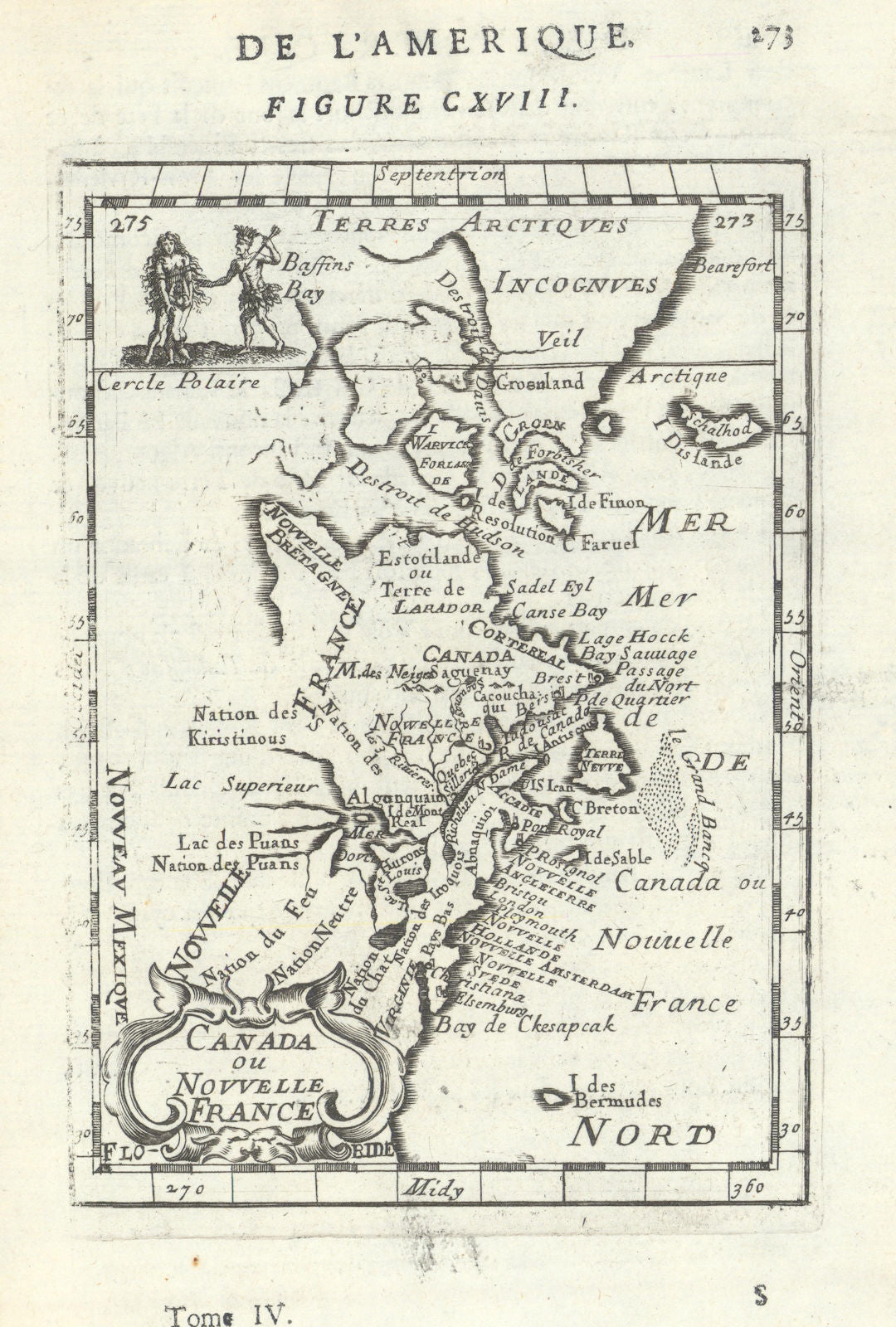 N AMERICA E COAST Canada Virginia New Amsterdam (New York City). MALLET 1683 map